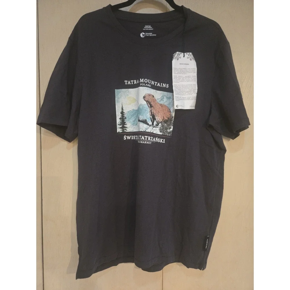 Medicine Tatra Mountains Poland Marmot Graphic T Shirt NWT Men's Large Black - Picture 1 of 9